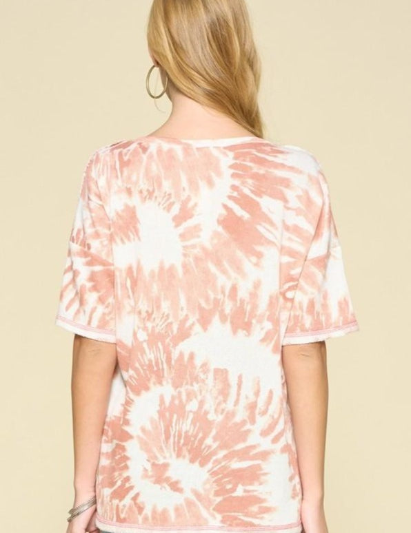 Coral Tie Dye Top - LAST ONES FINAL SALE