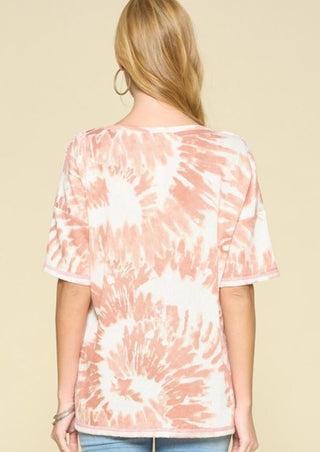 Coral Tie Dye Top - LAST ONES FINAL SALE