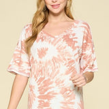 Coral Tie Dye Top - LAST ONES FINAL SALE