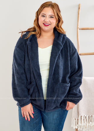 Call Me Cozy Jacket/Cardi - Navy - FINAL SALE