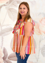 Load image into Gallery viewer, Sangria Sunrise Embroidered Top  - FINAL SALE CLEARANCE
