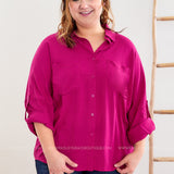 Cause No Drama Top - Magenta - LAST ONES FINAL SALE