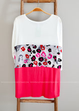 Load image into Gallery viewer, Pink, White and Leopard Top - FINAL SALE CLEARANCE
