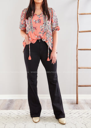 Everlie Black Flare Jeans by Risen - LAST ONE FINAL SALE