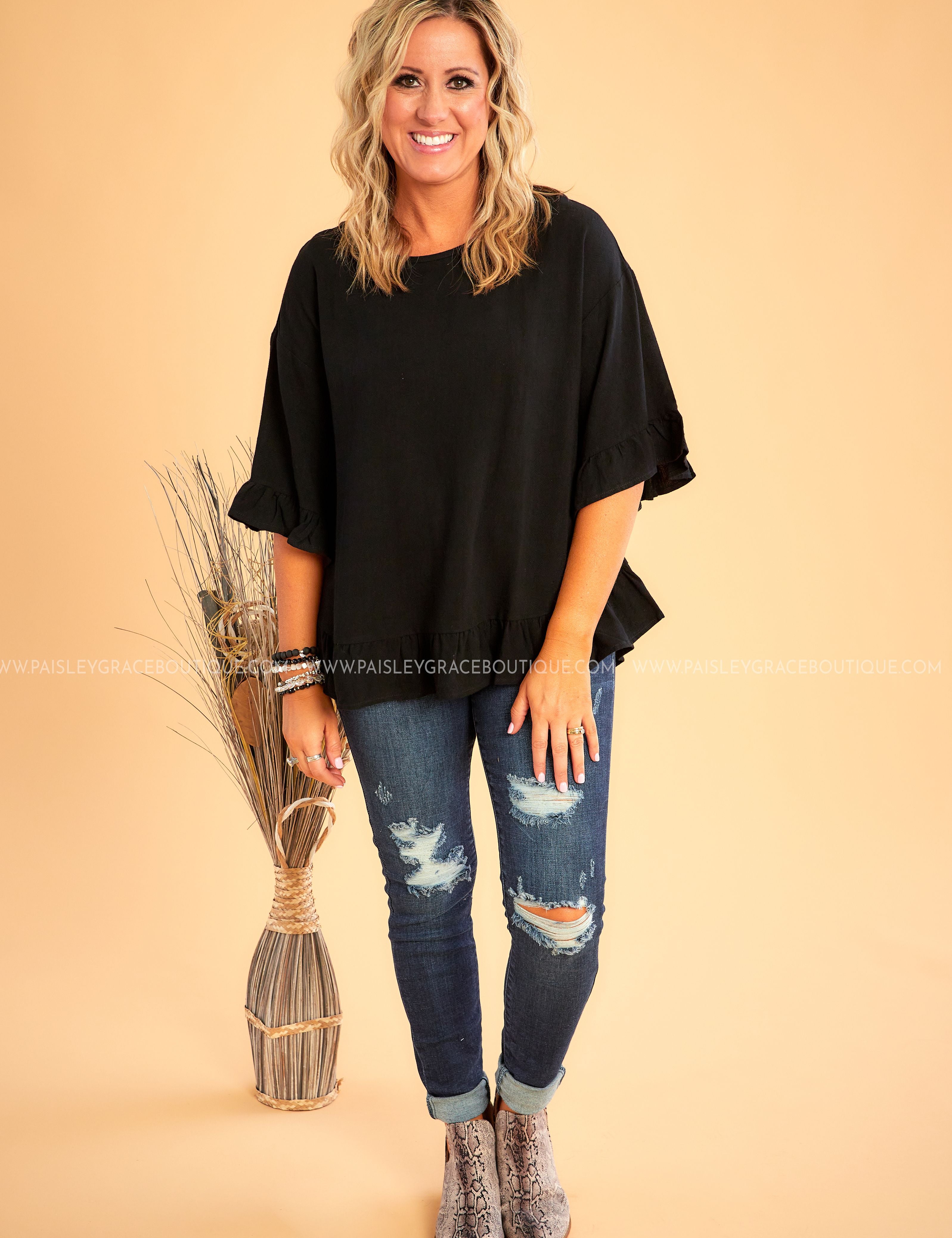 Emma Grace Top - BLACK* LAST ONES FINAL SALE *