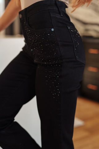 Reese Rhinestone Slim Fit Jeans by Judy Blue