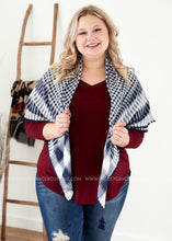 Load image into Gallery viewer, Scarf By Mud Pie - Blue Check - FINAL SALE
