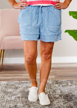 Load image into Gallery viewer, Easel Denim Drawstring Shorts - LIGHT WASH  - FINAL SALE
