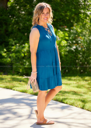 Always Radiant Dress - Teal - STEAL - LAST ONE FINAL SALE