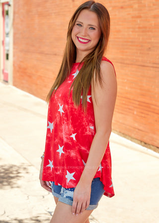 Ready For Fireworks Tank - Red - LAST ONE FINAL SALE