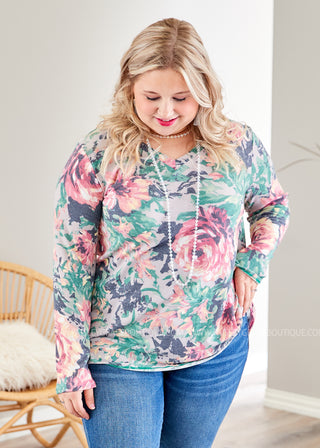 You Had me at Floral Top  - FINAL SALE