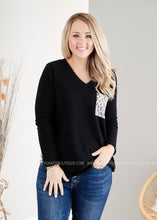 Load image into Gallery viewer, Wild Over You Top- BLACK- FINAL SALE
