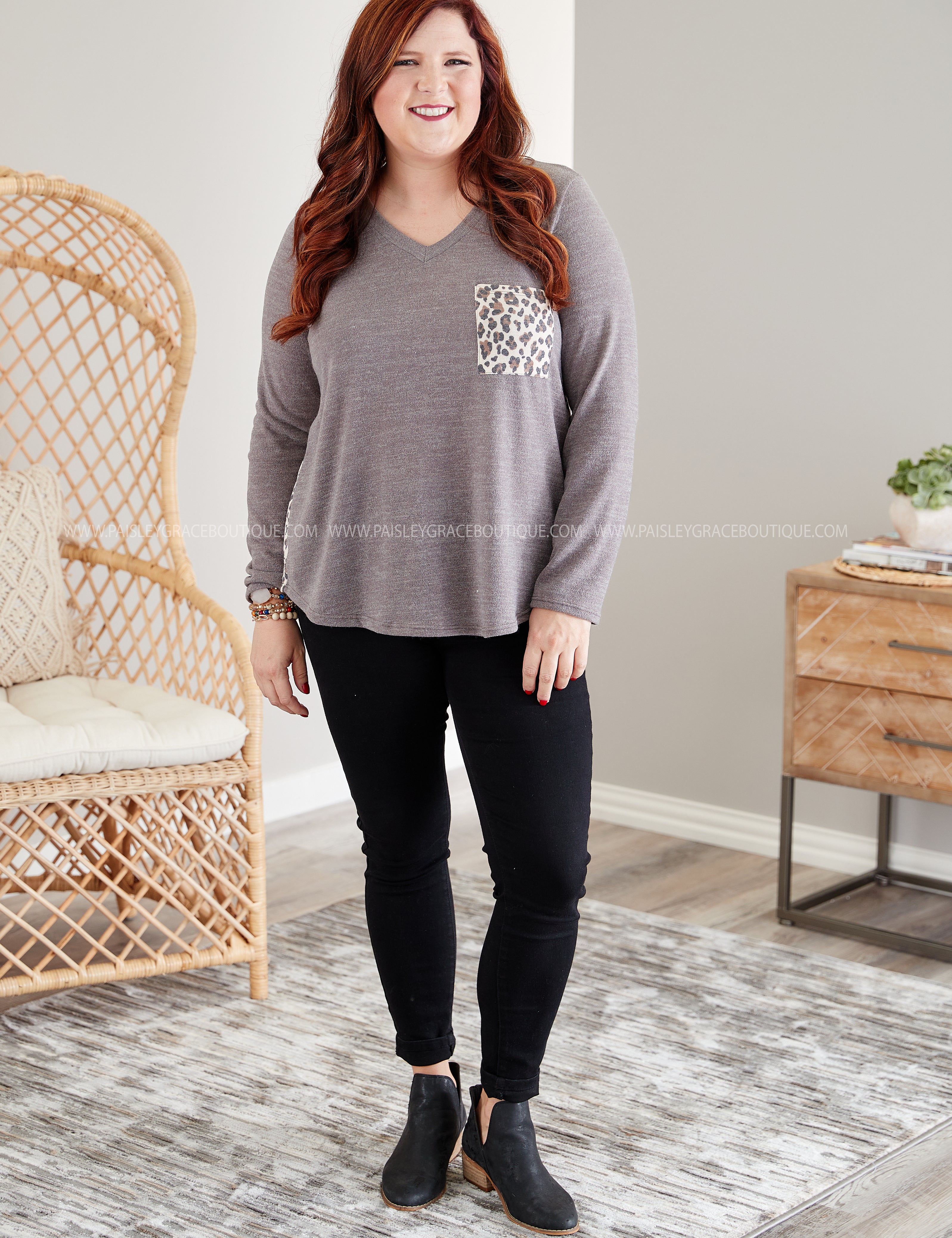 Wild Over You Top- TAUPE- LAST ONES FINAL SALE