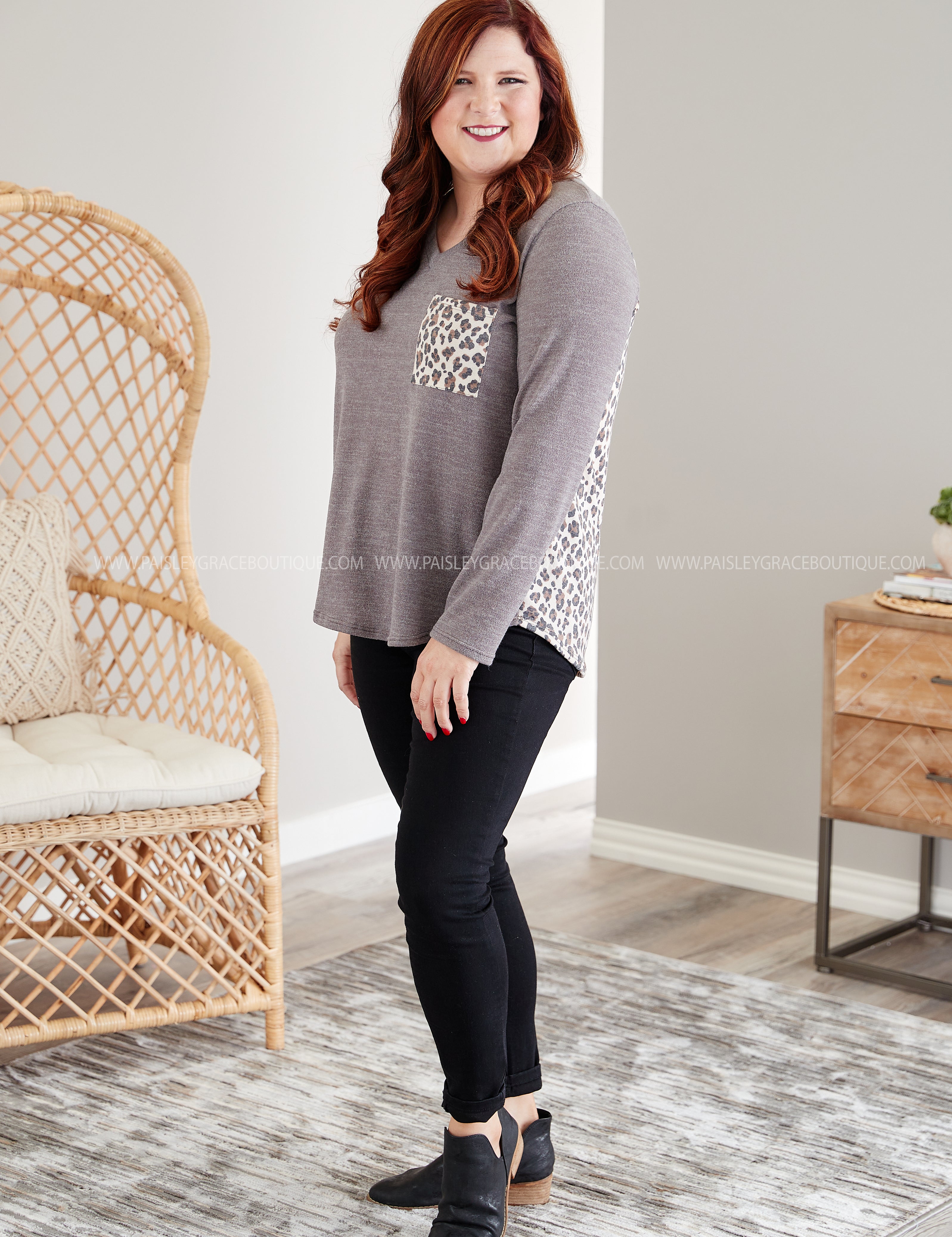 Wild Over You Top- TAUPE- LAST ONES FINAL SALE