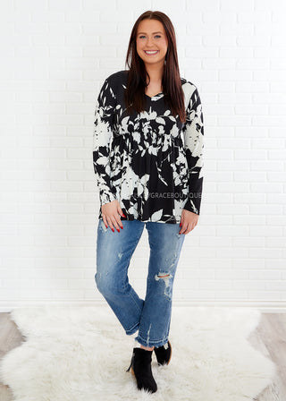 Flirting with Fall Top - Black - FINAL SALE