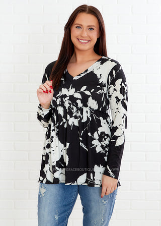 Flirting with Fall Top - Black - FINAL SALE