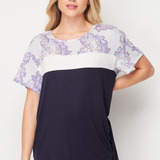 Grey Lavender Color Block Top - LAST ONES FINAL SALE