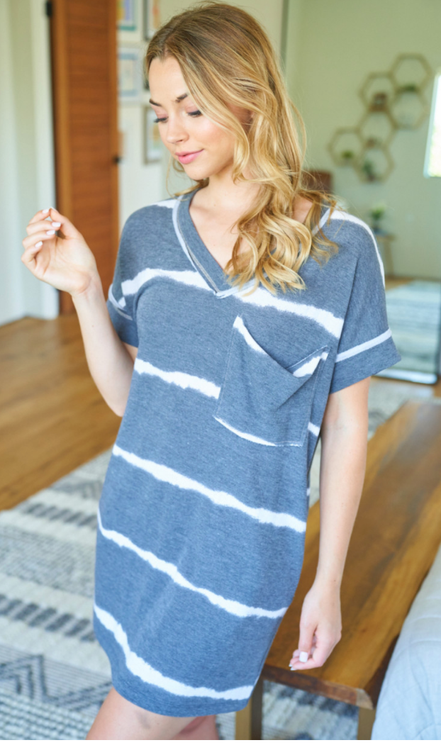 Striped Relaxed Dress- 2 COLORS - FINAL SALE