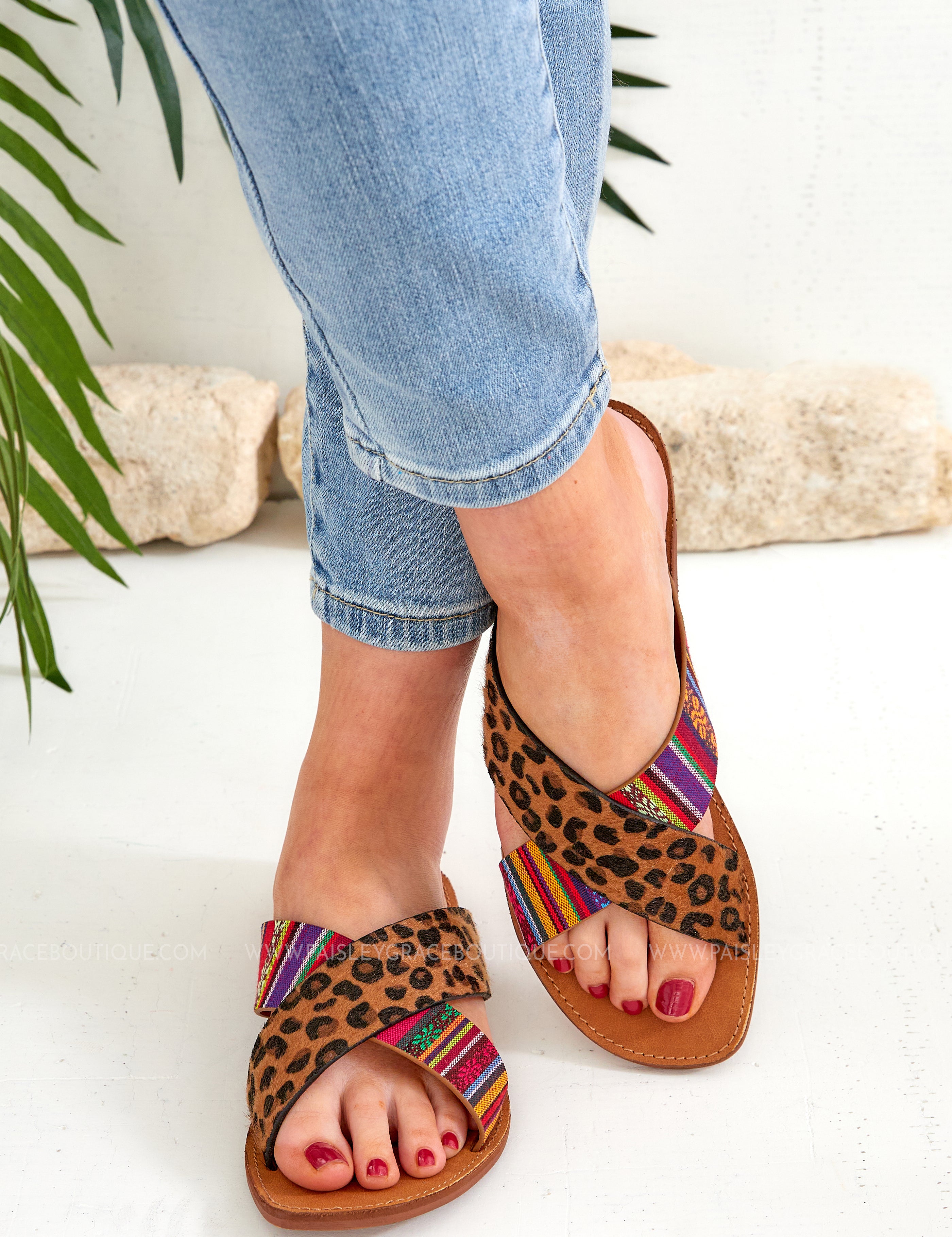 Seaside Slide by Very G - Tan Leopard* LAST ONES FINAL SALE *