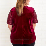 Dancing Under the Lights Top - Burgundy - LAST ONES FINAL SALE