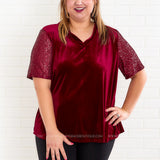 Dancing Under the Lights Top - Burgundy - LAST ONES FINAL SALE