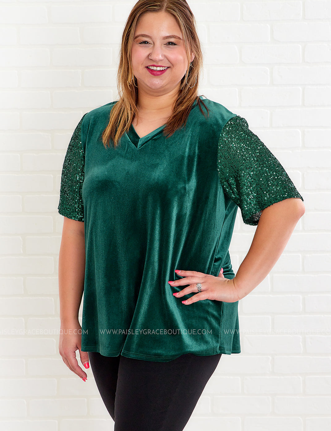Dancing Under the Lights Top - Emerald - LAST ONES FINAL SALE