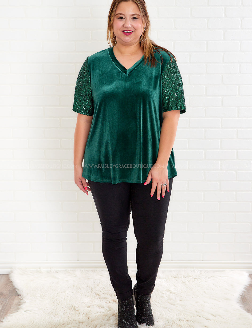 Dancing Under the Lights Top - Emerald - LAST ONES FINAL SALE