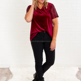 Dancing Under the Lights Top - Burgundy - LAST ONES FINAL SALE