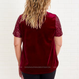 Dancing Under the Lights Top - Burgundy - LAST ONES FINAL SALE