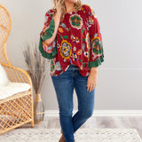 Happiness Blooms Within Top - Red - LAST ONES FINAL SALE