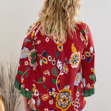 Happiness Blooms Within Top - Red - LAST ONES FINAL SALE