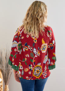 Happiness Blooms Within Top - Red - FINAL SALE