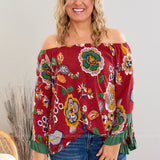 Happiness Blooms Within Top - Red - LAST ONES FINAL SALE