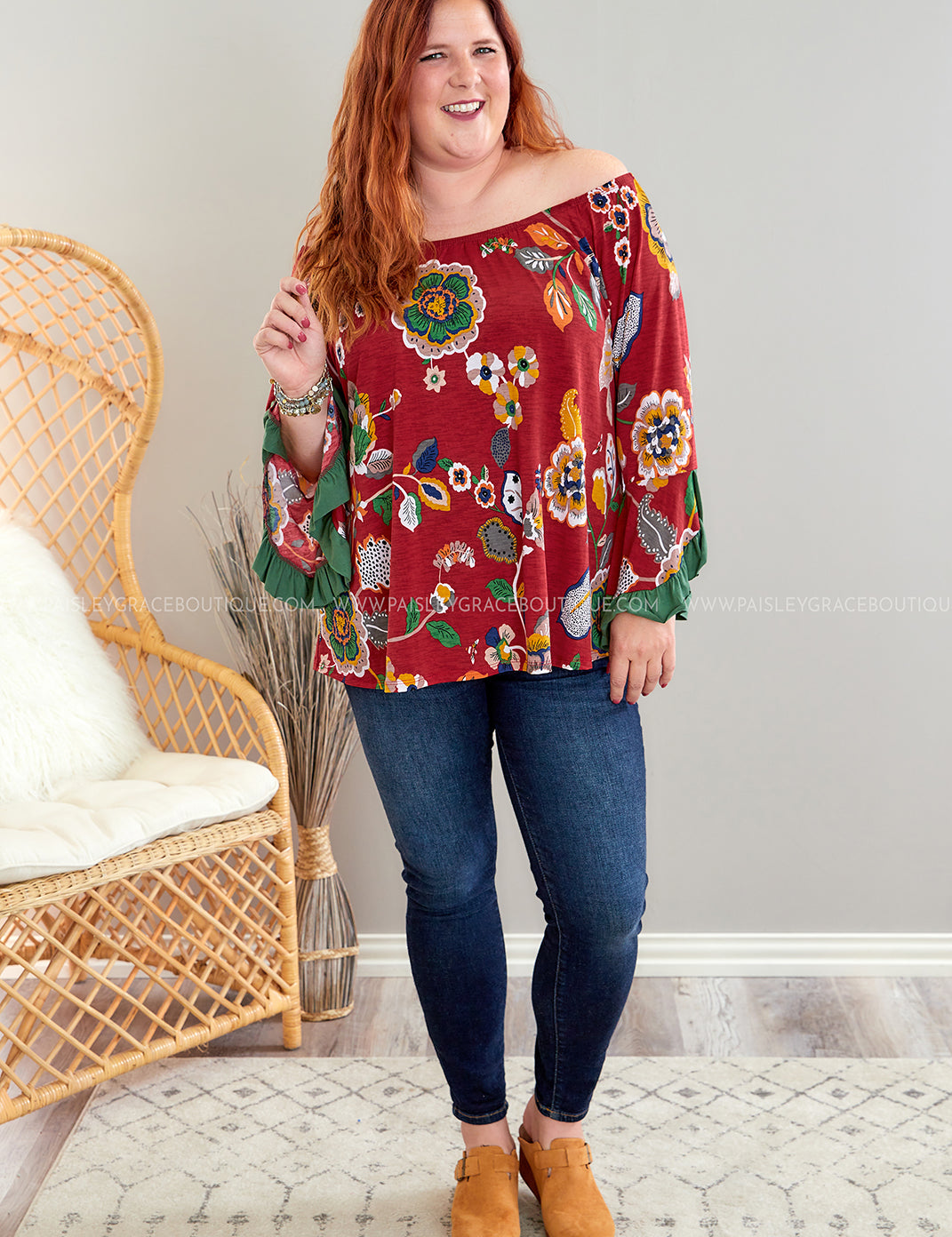 Happiness Blooms Within Top - Red - LAST ONES FINAL SALE