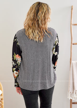 Just Hold Me Closer Top - Grey - FINAL SALE