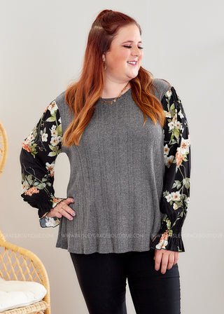 Just Hold Me Closer Top - Grey - FINAL SALE