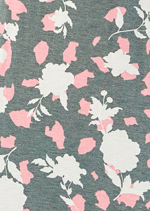 Charcoal & Pink Short Sleeve Top  - FINAL SALE