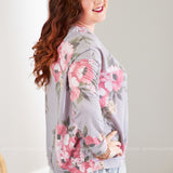 Grey & Mauve Top with Lace  - LAST ONES FINAL SALE