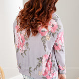 Grey & Mauve Top with Lace  - LAST ONES FINAL SALE