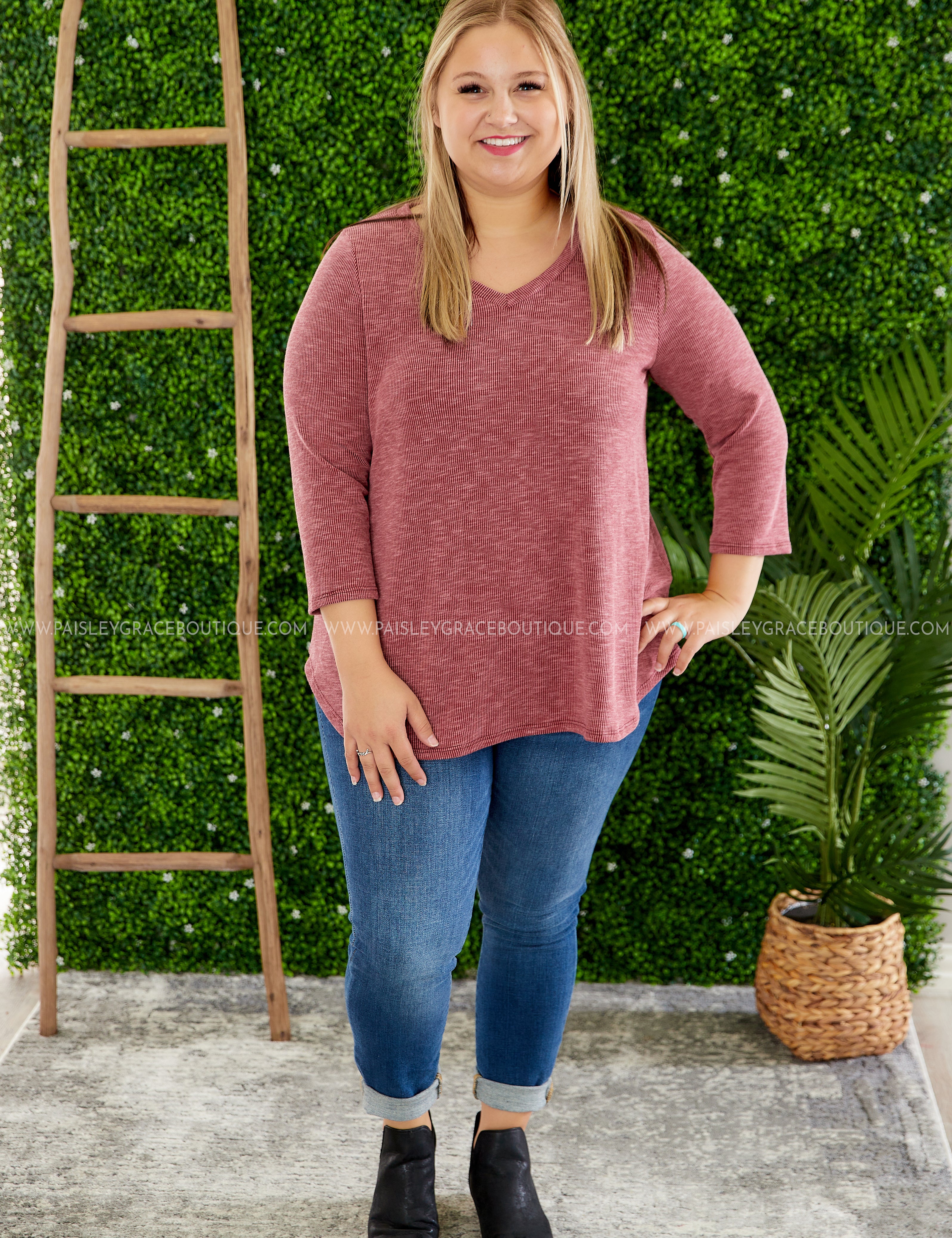 Monica Top-WINE - LAST ONES FINAL SALE