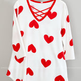 Ivory Heart Top with Criss Cross* LAST ONES FINAL SALE *