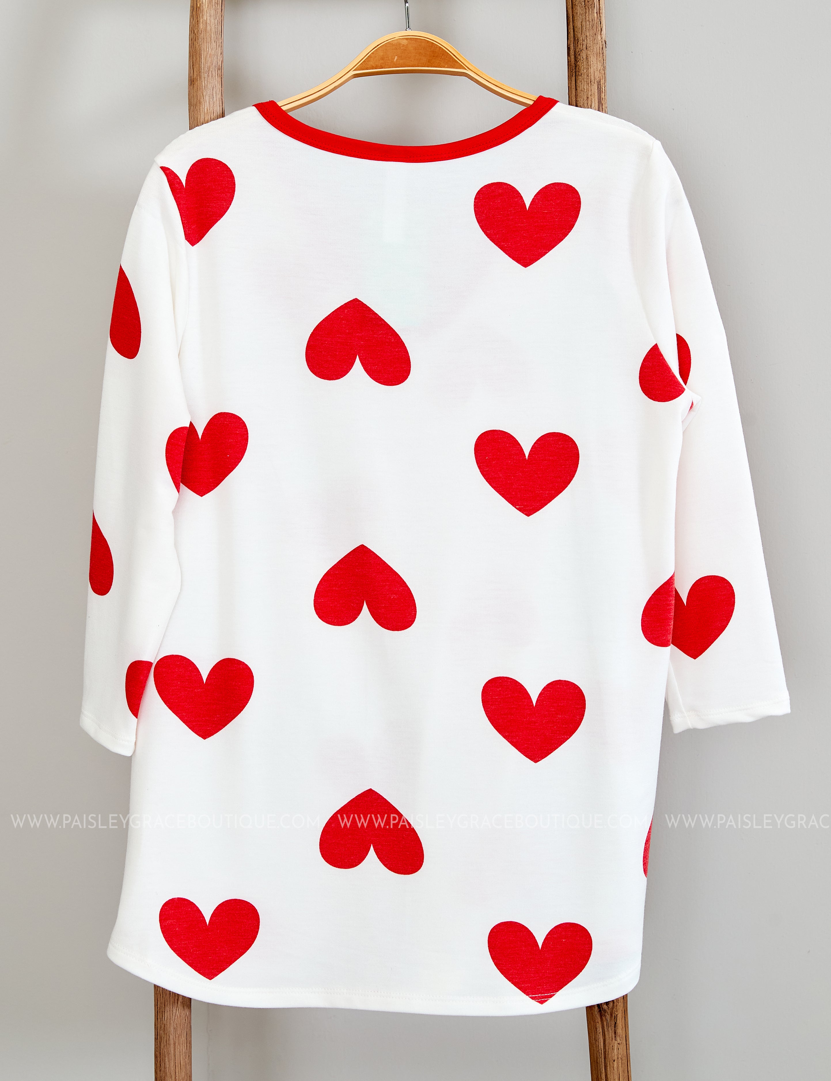 Ivory Heart Top with Criss Cross* LAST ONES FINAL SALE *
