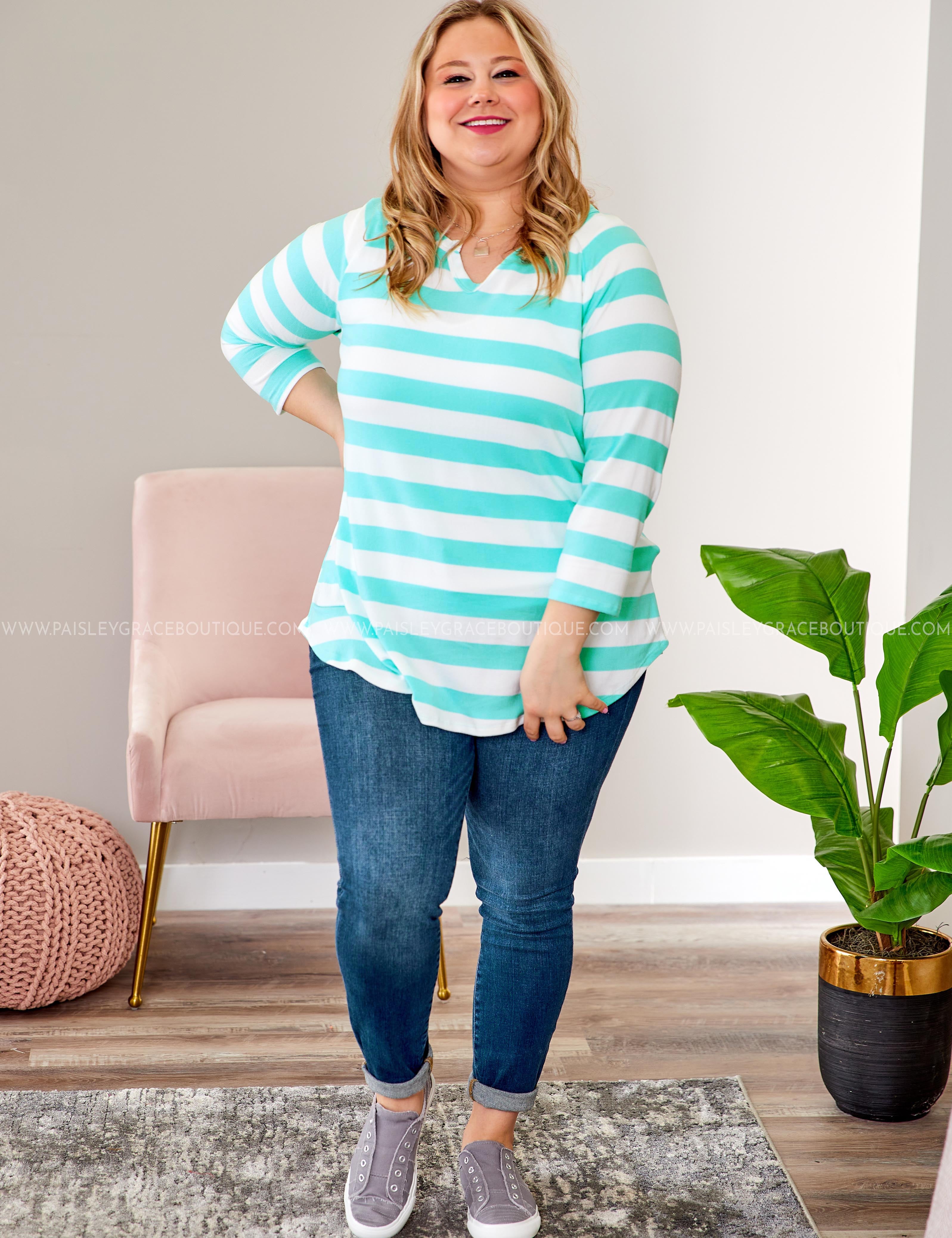 Glowing Days Top - Turquoise* LAST ONES FINAL SALE *