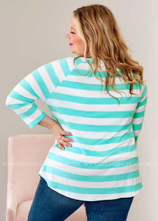 Glowing Days Top - Turquoise  - FINAL SALE