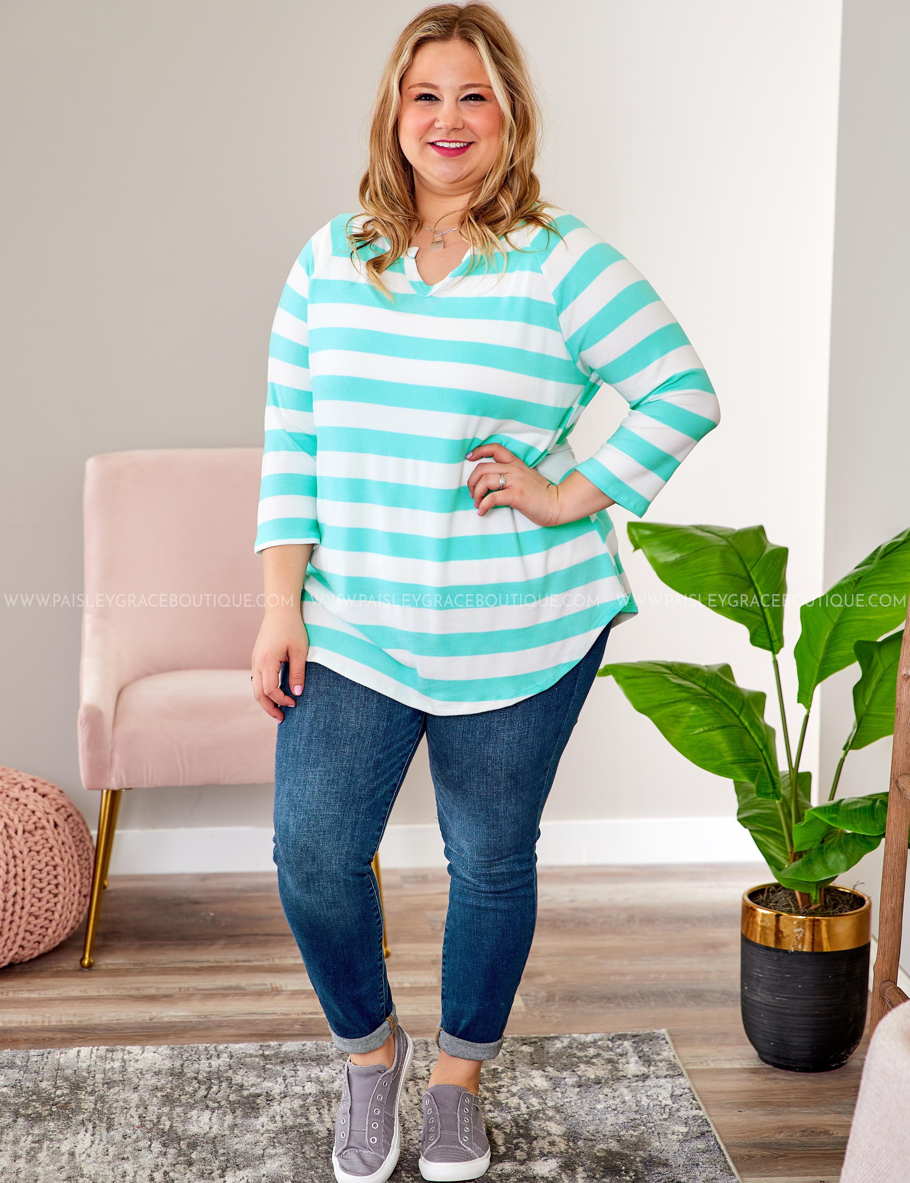 Glowing Days Top - Turquoise* LAST ONES FINAL SALE *
