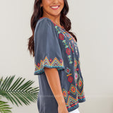 Amazing Adventure Embroidered Top* FINAL SALE *