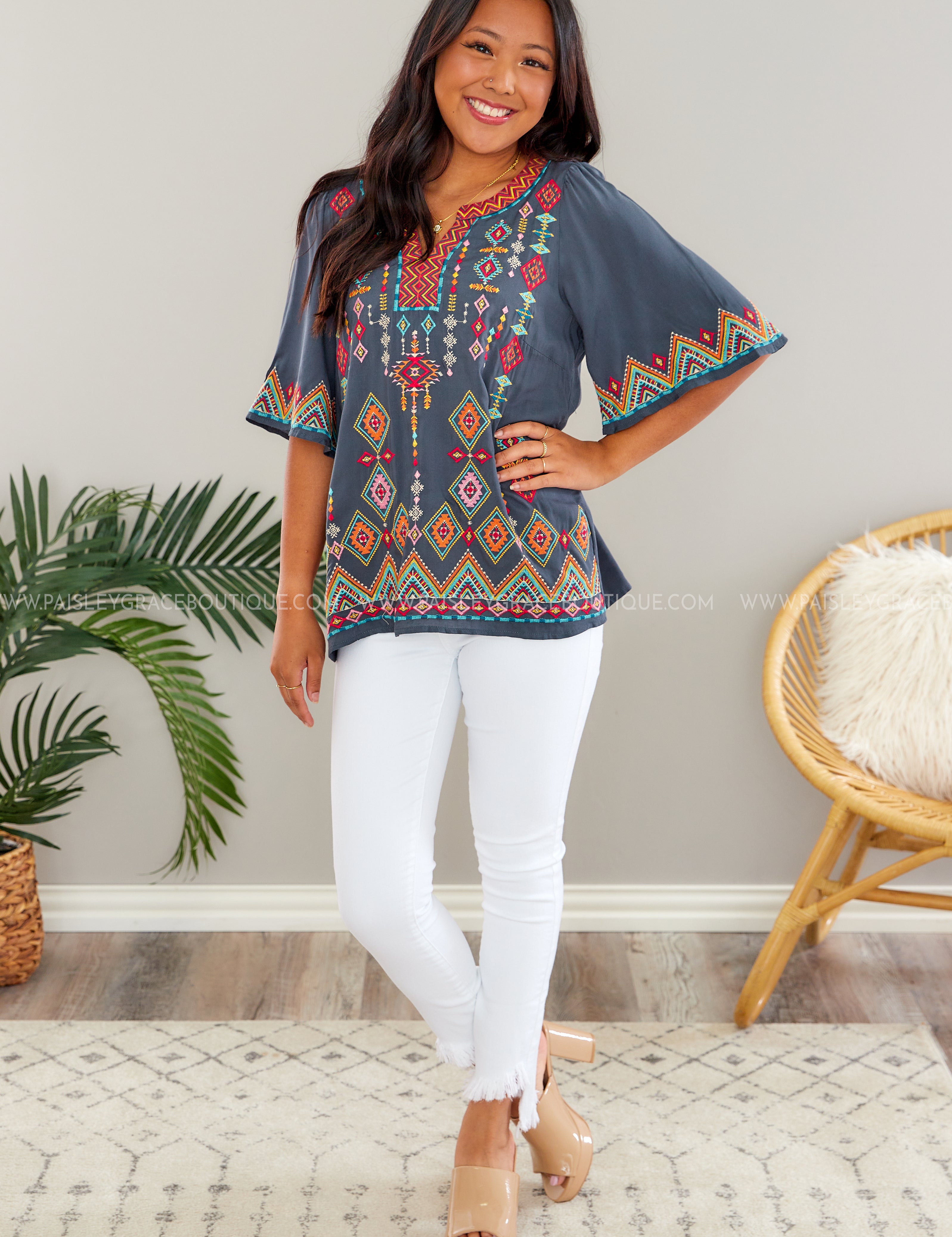 Amazing Adventure Embroidered Top* FINAL SALE *