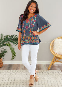Amazing Adventure Embroidered Top - FINAL SALE
