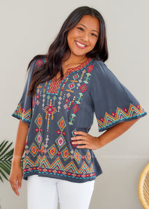 Amazing Adventure Embroidered Top - FINAL SALE