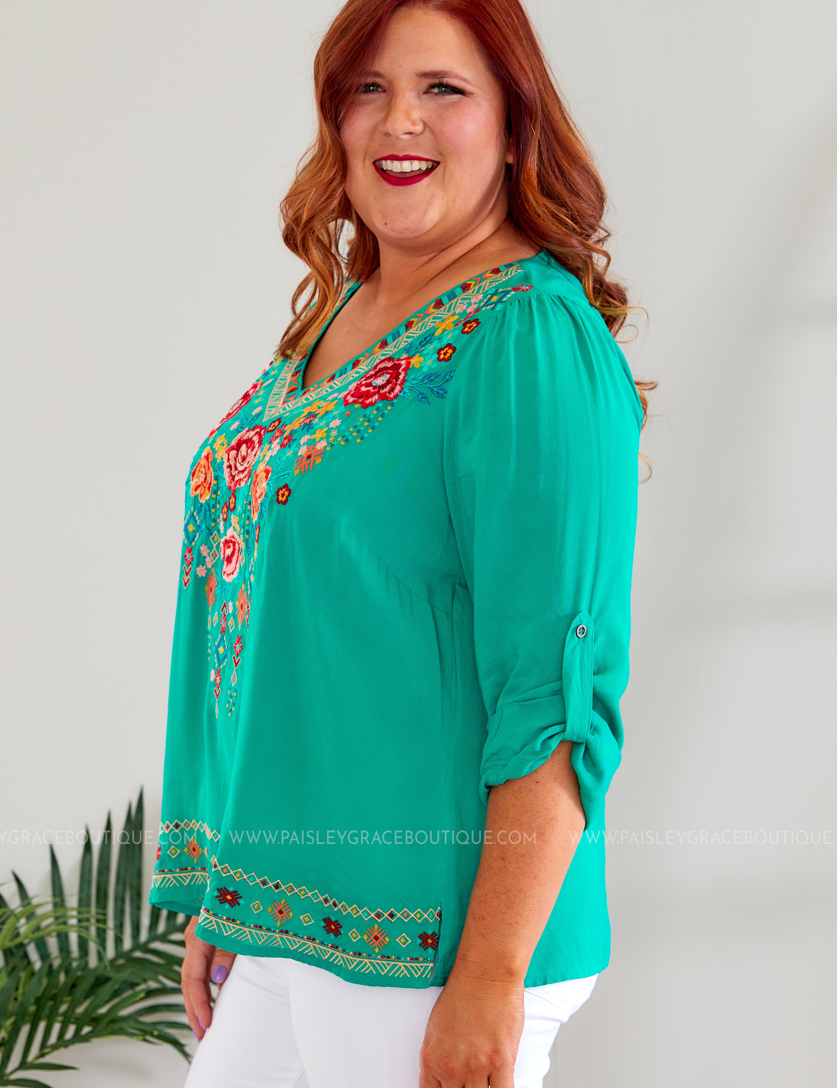 Happier Now Embroidered Top - LAST ONES FINAL SALE